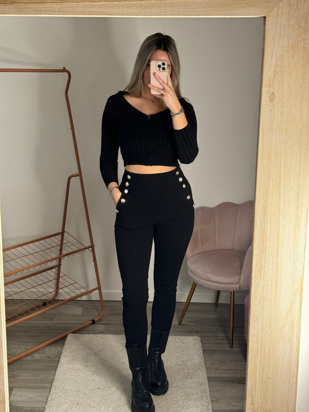 Pantaloni con bottoni gioiello - Follie by Alice