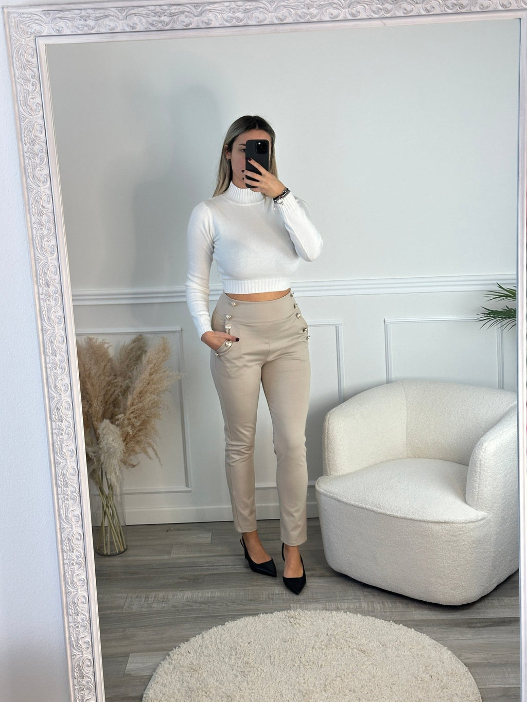 Pantaloni con bottoni gioiello - Follie by Alice