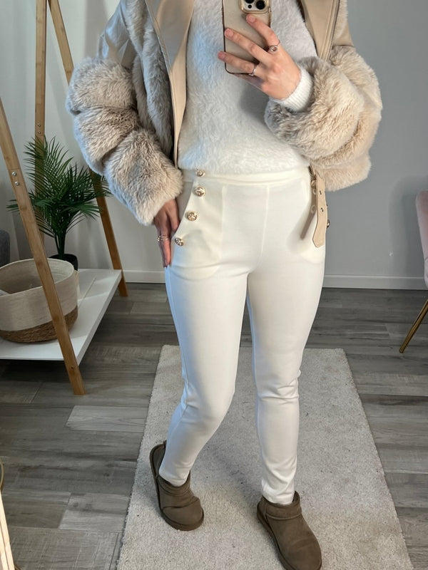 Pantaloni con bottoni gioiello - Follie by Alice