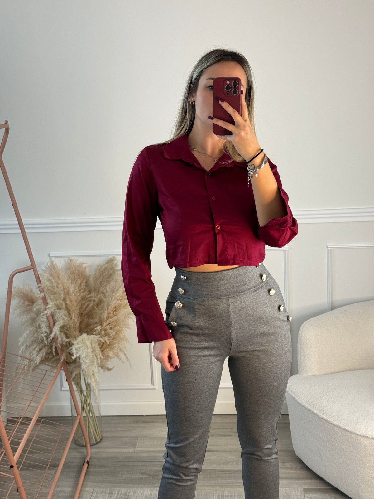 Pantaloni con bottoni gioiello - Follie by Alice
