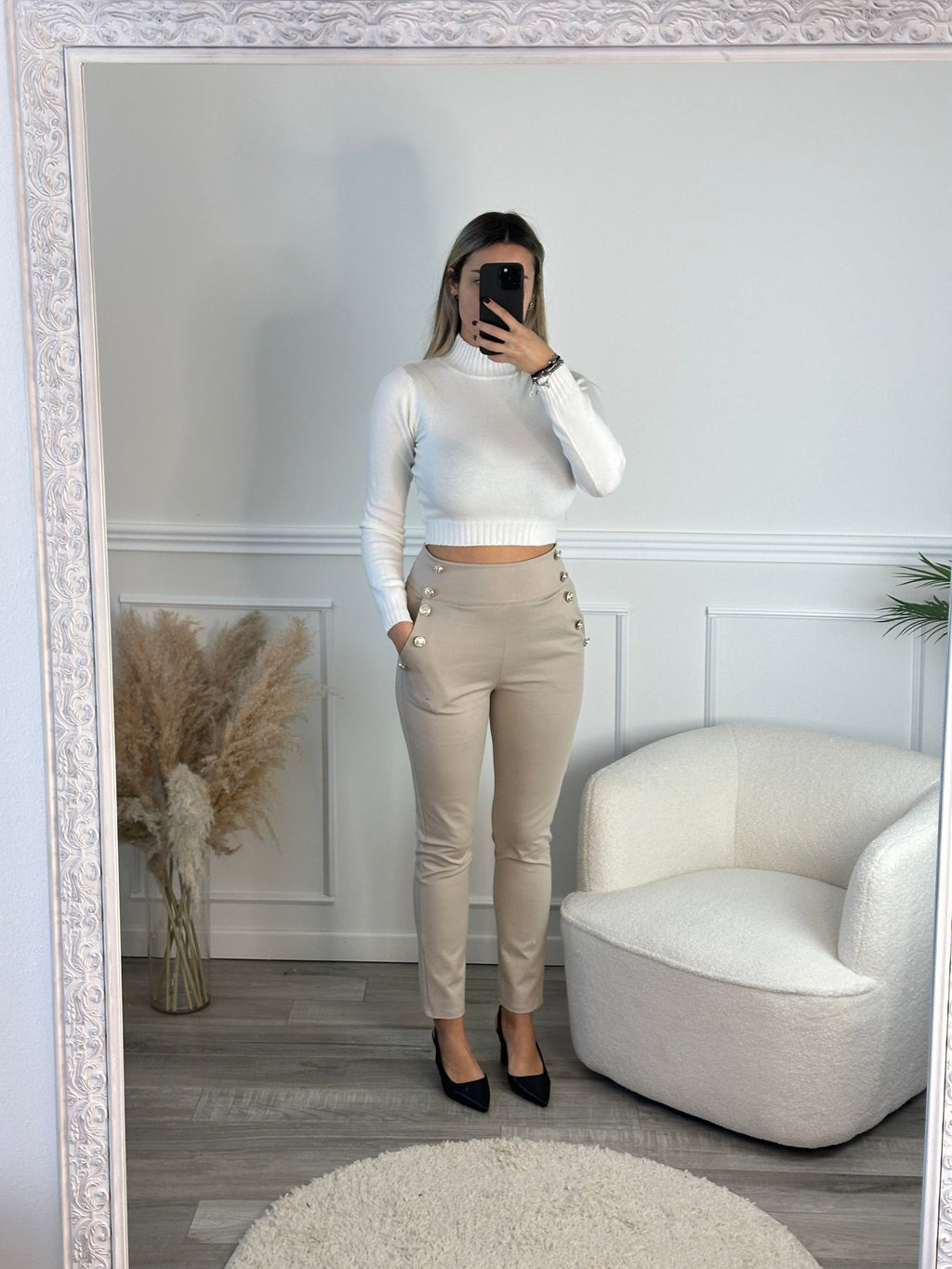 Pantaloni con bottoni gioiello - Follie by Alice