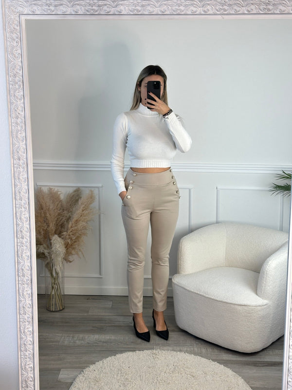 Pantaloni con bottoni gioiello - Follie by Alice