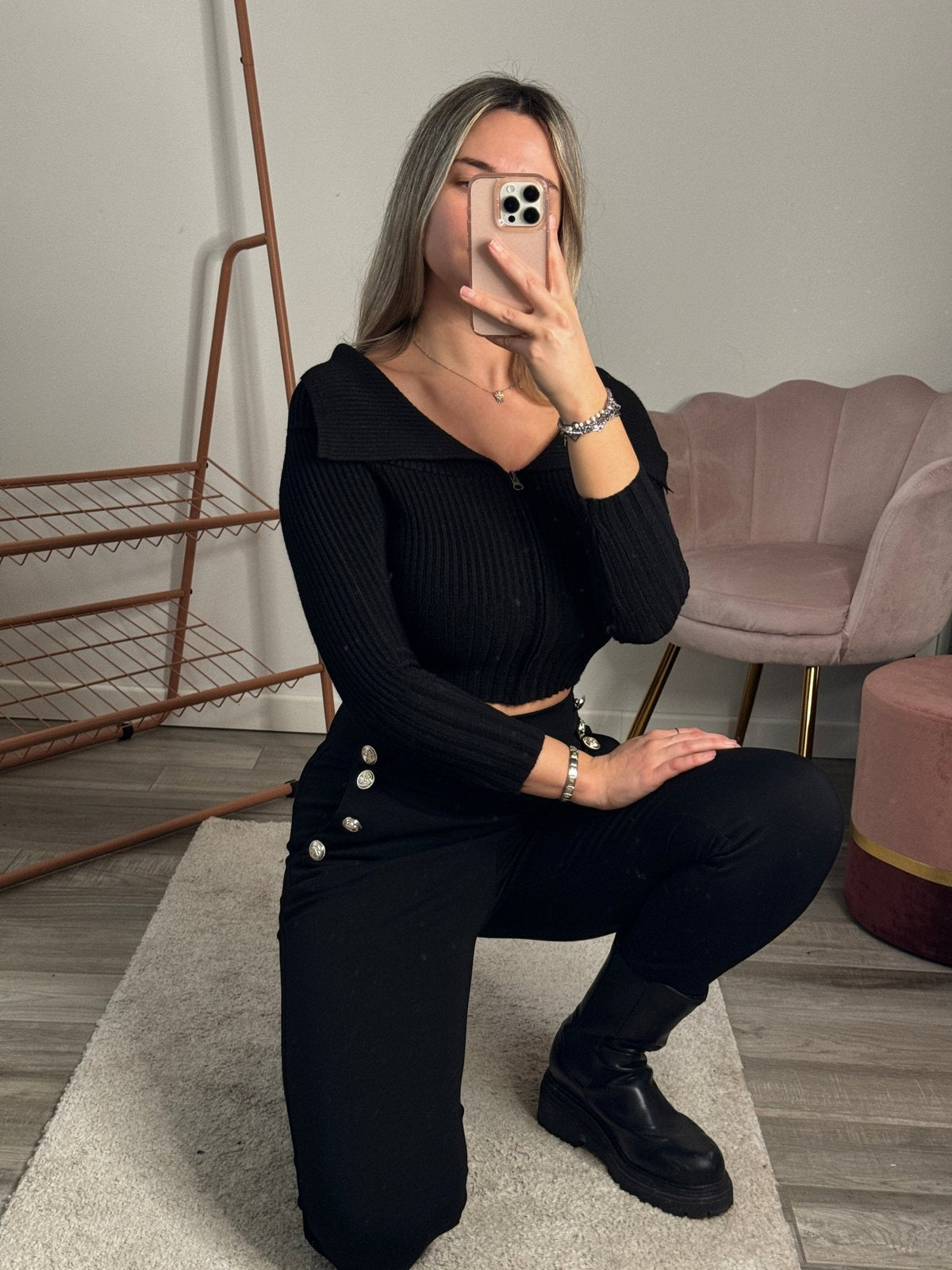 Pantaloni con bottoni gioiello - Follie by Alice