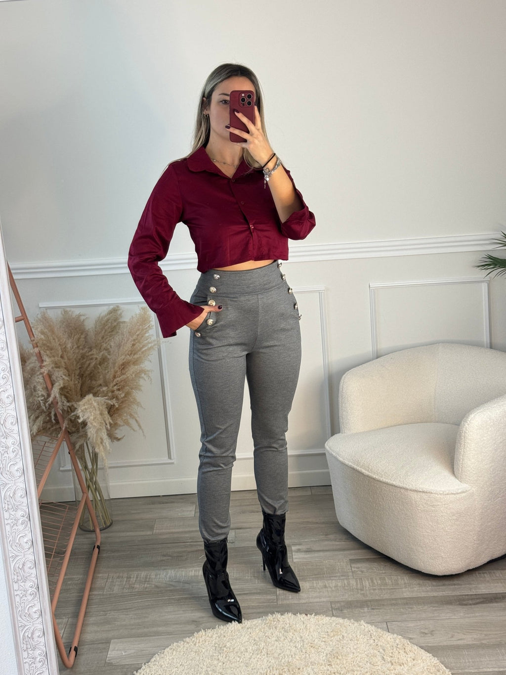 Pantaloni con bottoni gioiello - Follie by Alice