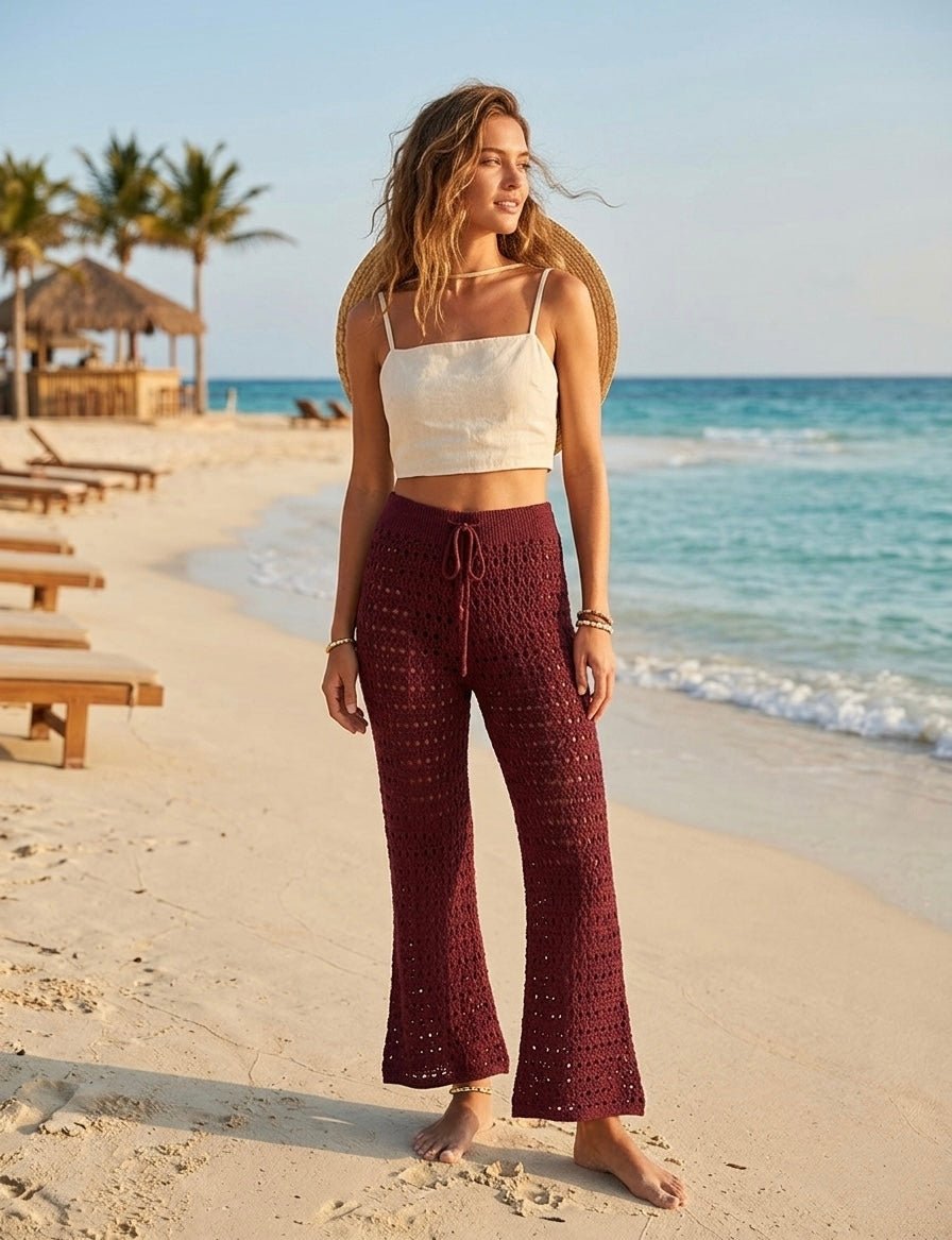 Pantaloni in crochet a gamba larga BALI - Follie by Alice