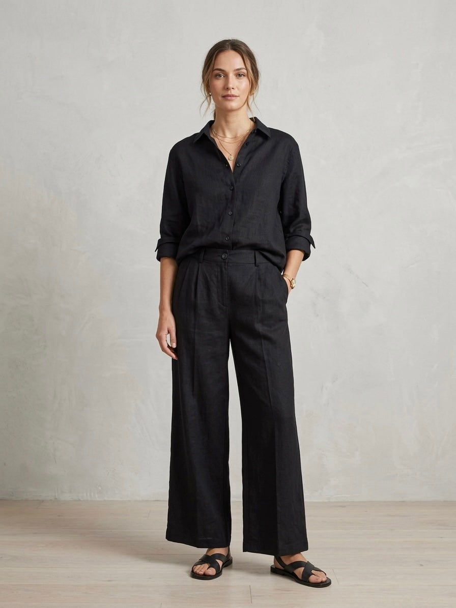 Pantaloni in lino a palazzo - Follie by Alice