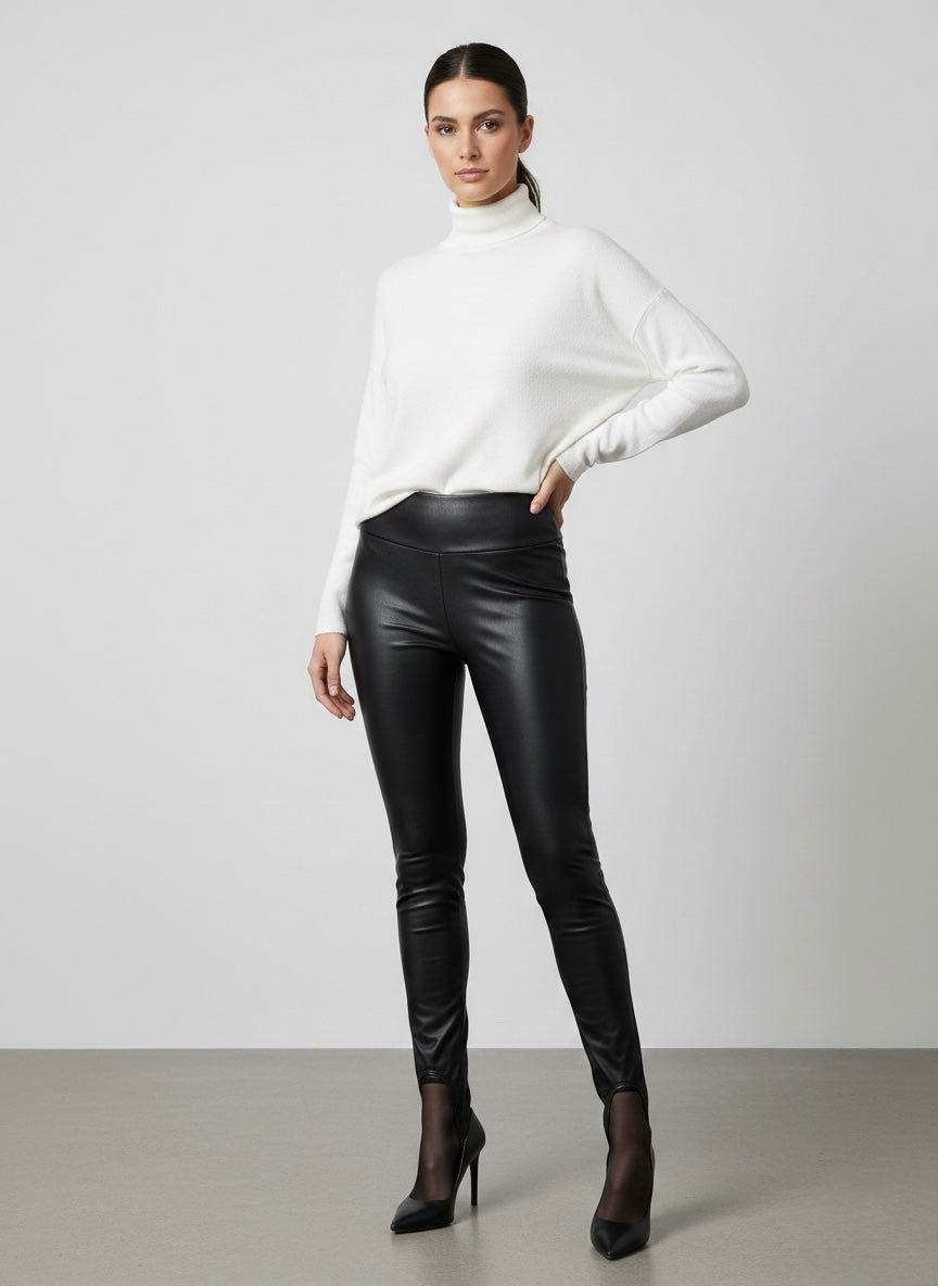 Pantaloni in similpelle con ghette - Follie by Alice