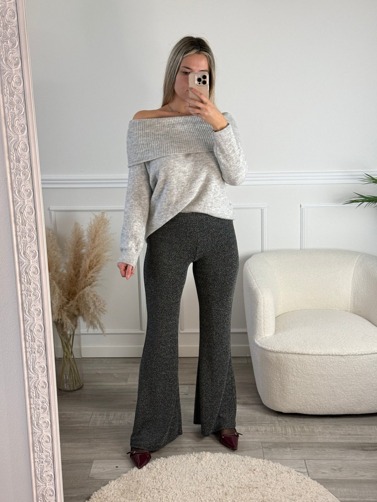 Pantaloni lunghi glitterati a palazzo - Follie by Alice Immagine principale del prodotto