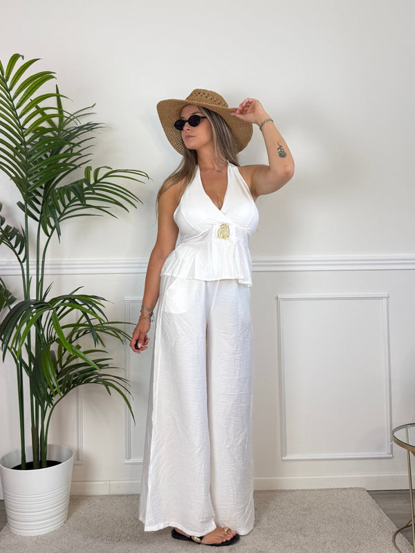 Pantaloni oversize effetto lino POSITANO - Follie by Alice