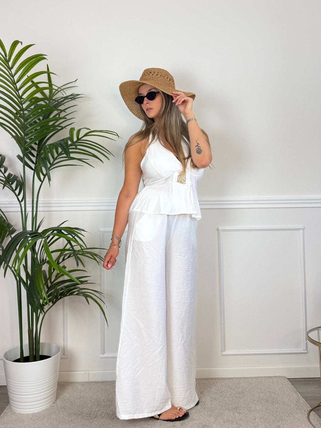 Pantaloni oversize effetto lino POSITANO - Follie by Alice