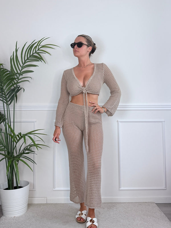 Pantaloni svasati in crochet traforato PANAREA - Follie by Alice