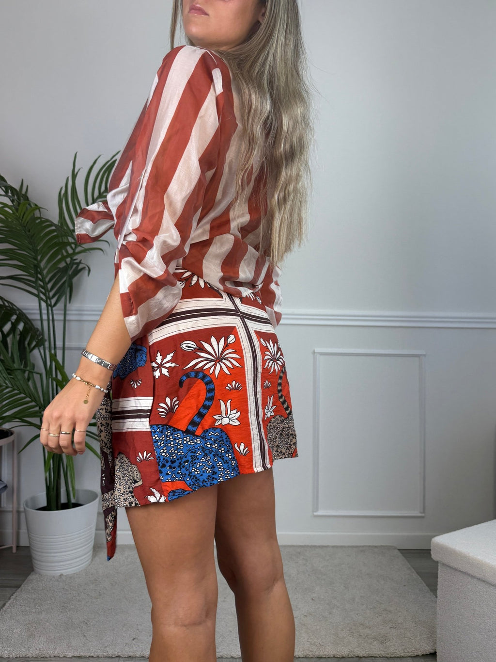 Pareo gonna con leopardi e patchwork geometrico ISLA - Follie by Alice