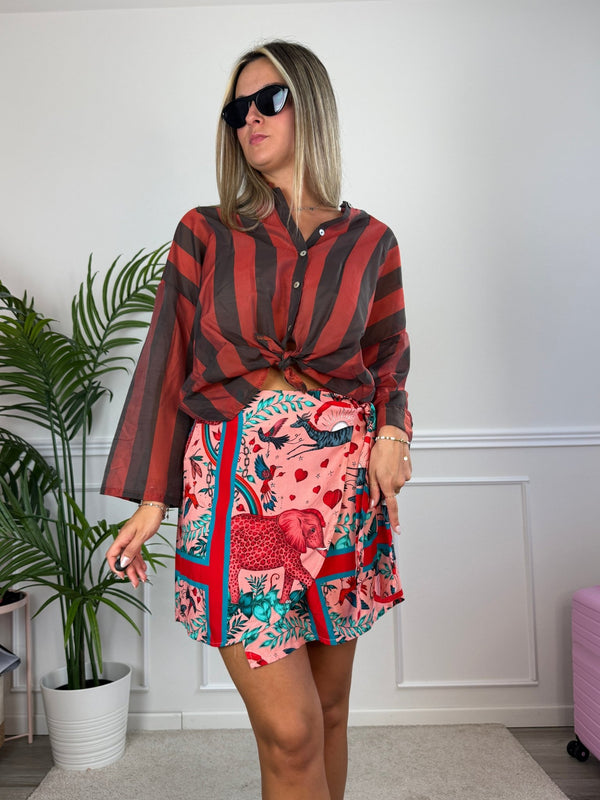 Pareo gonna con stampa folk ISLA - Follie by Alice