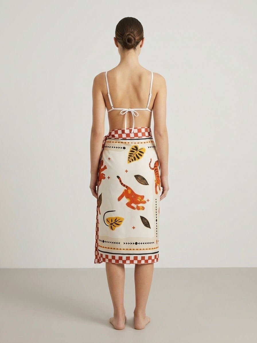 Pareo gonna con stampa tropicale ISLA – alternate