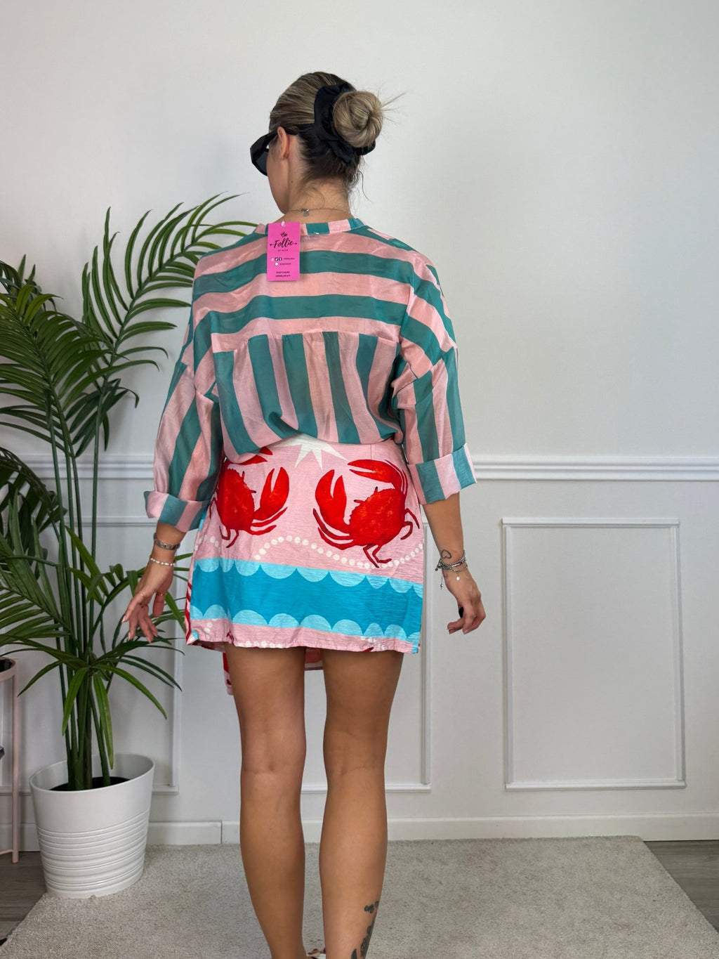 Pareo gonna rosa con granchi rossi ISLA - Follie by Alice