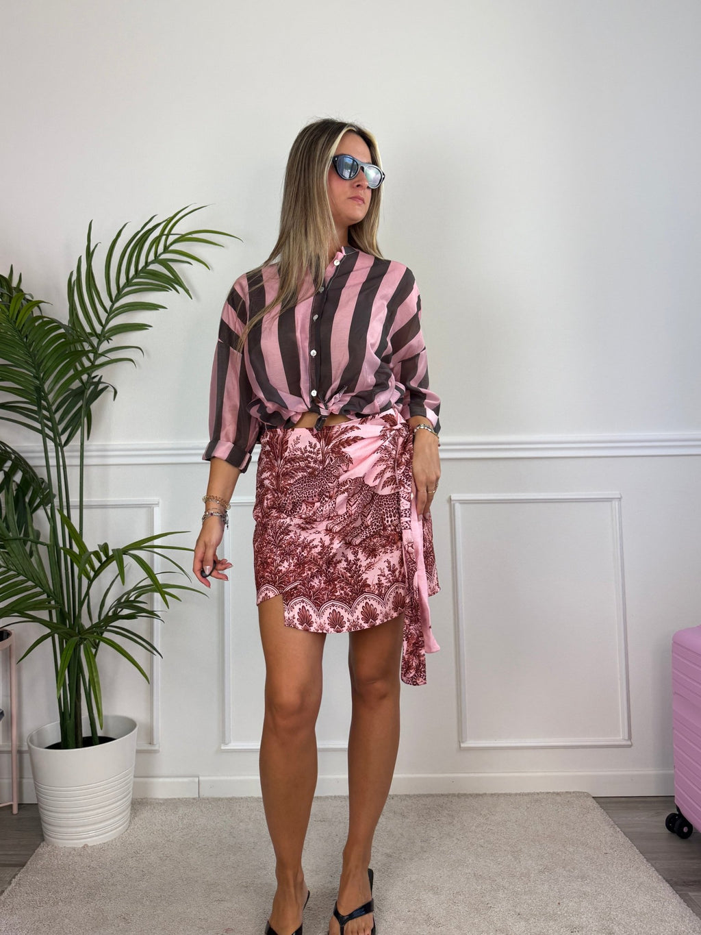 Pareo gonna rosa con stampa leopardi ISLA - Follie by Alice