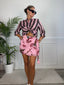Pareo gonna rosa con stampe animalier e foglie tropicali ISLA - Follie by Alice