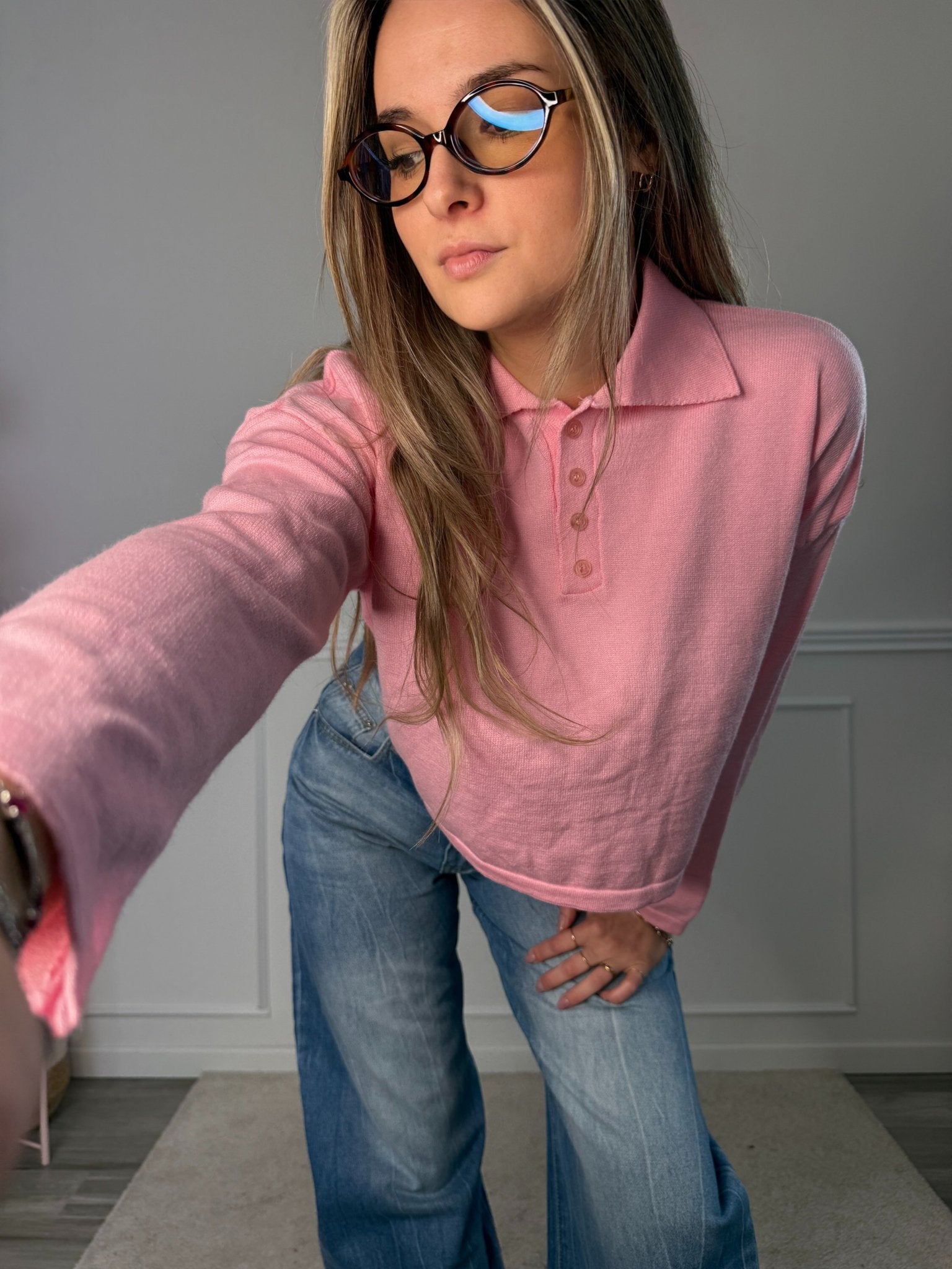 Polo morbida crop a maniche lunghe - Follie by Alice