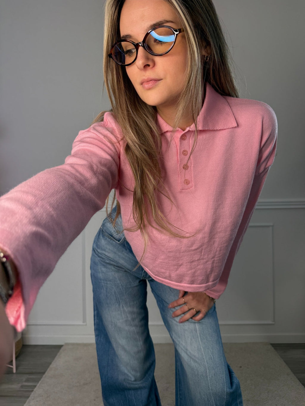 Polo morbida crop a maniche lunghe - Follie by Alice