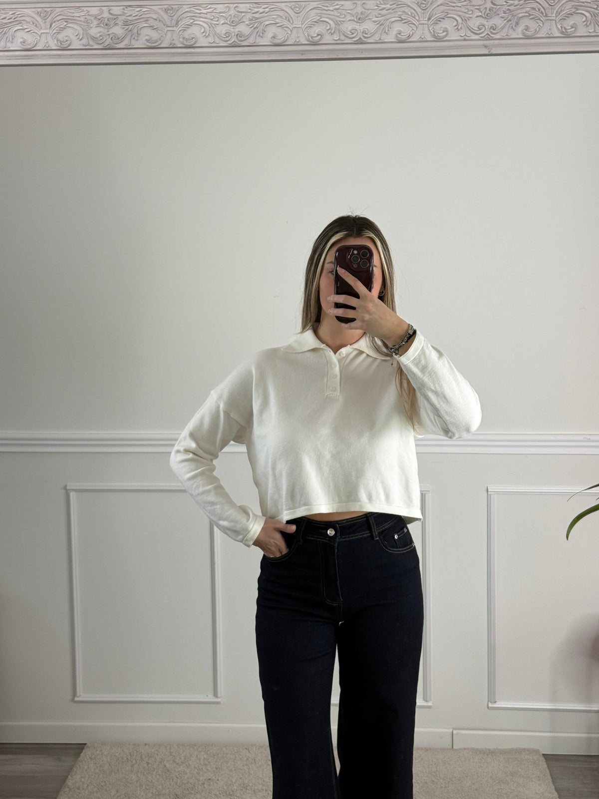 Polo morbida crop a maniche lunghe - Follie by Alice