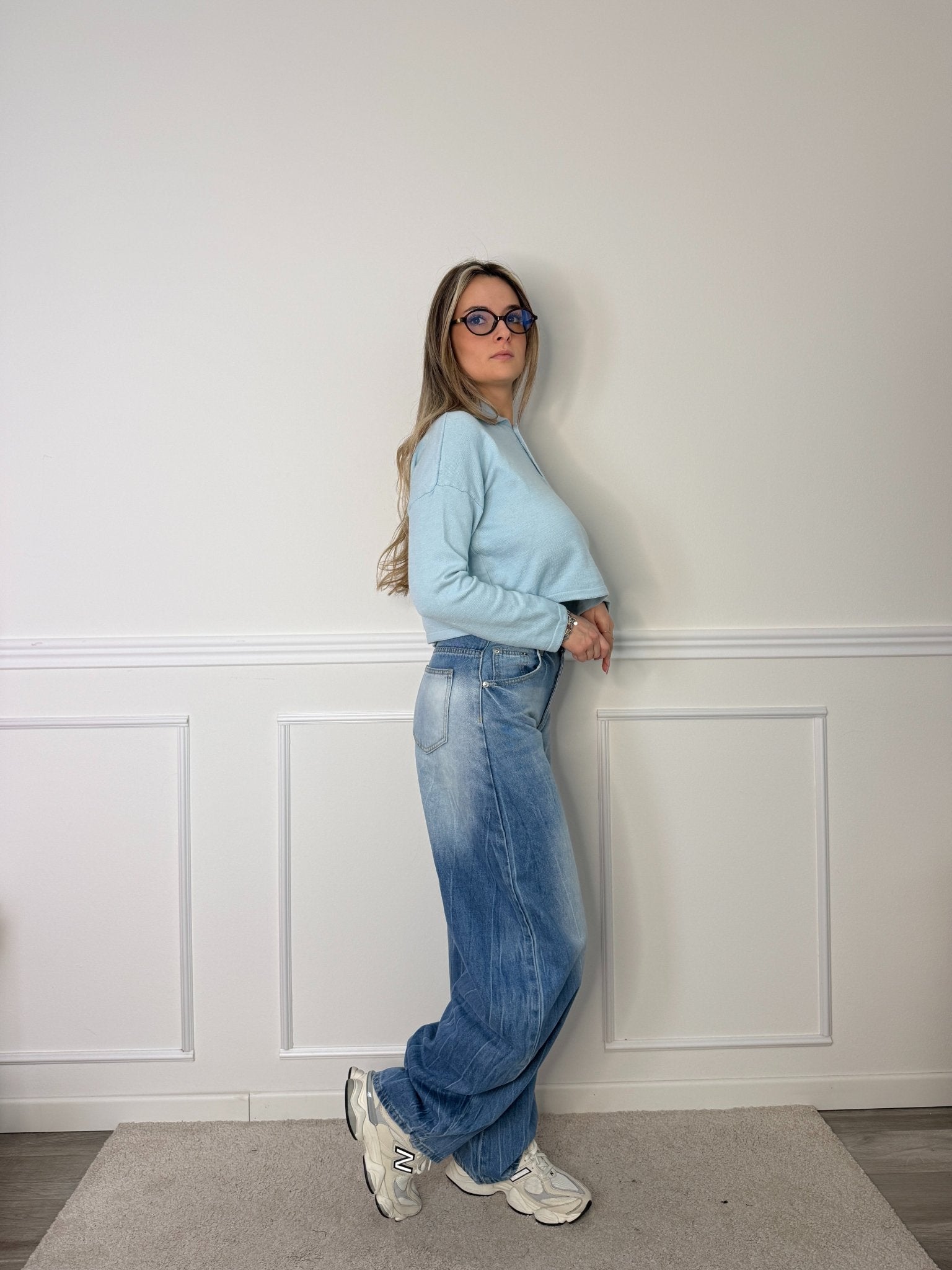 Polo morbida crop a maniche lunghe - Follie by Alice