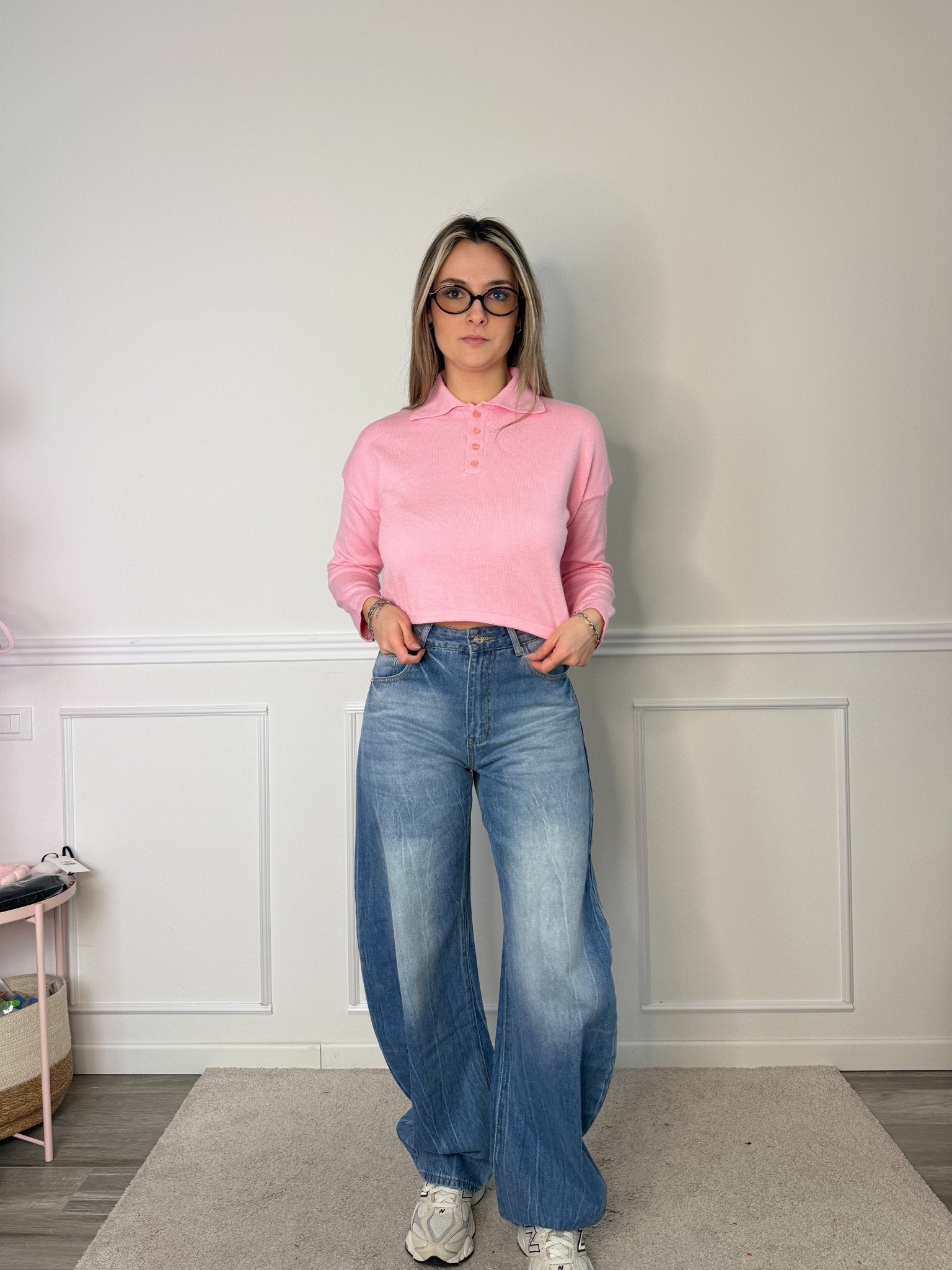 Polo morbida crop a maniche lunghe - Follie by Alice