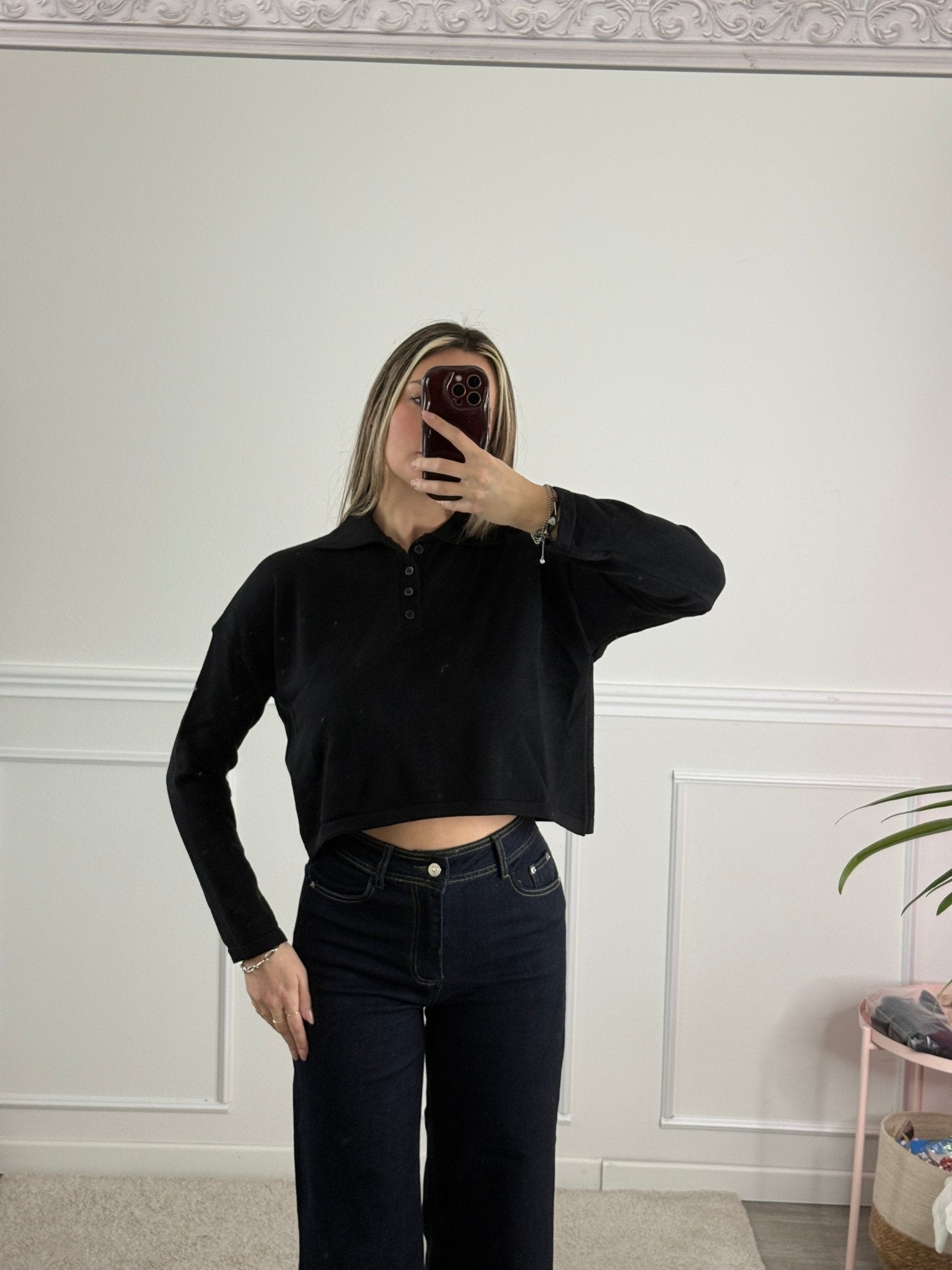 Polo morbida crop a maniche lunghe - Follie by Alice