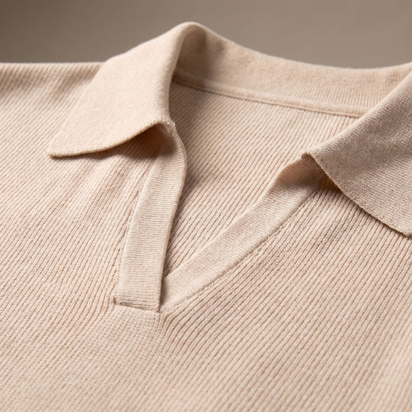 Polo smanicata in maglia a costine LOTO - Follie by Alice