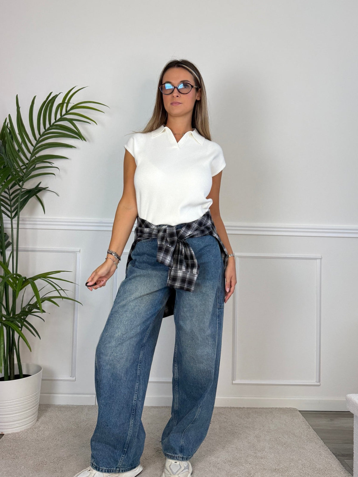 Polo smanicata in maglia a costine LOTO - Follie by Alice