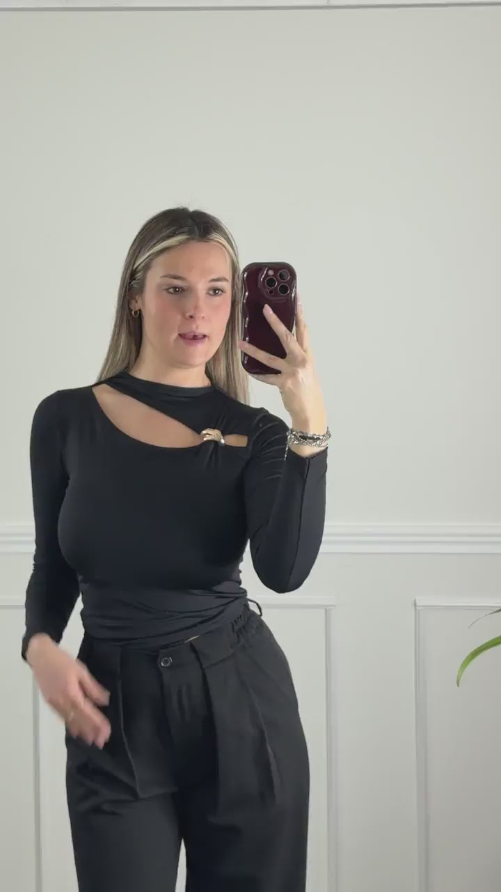 Maglia cut-out black