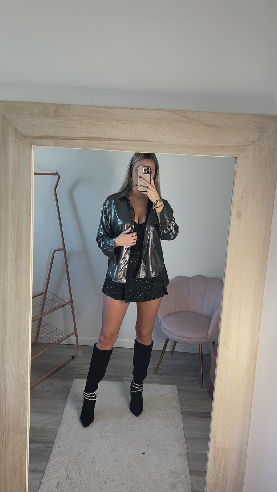 Camicia grigia metallizzata