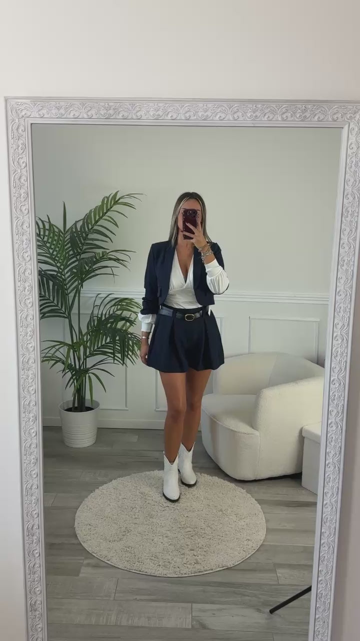 Giacca corta con revers e maniche arricciate - Follie by Alice