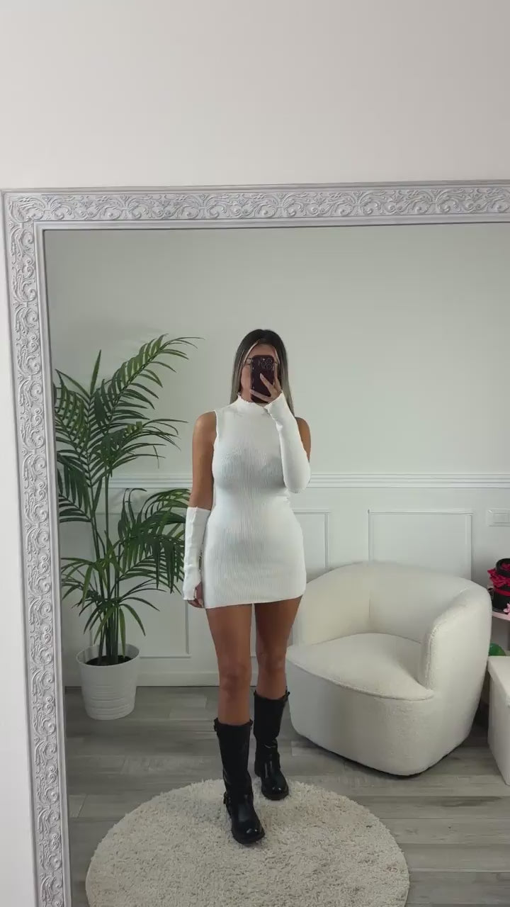 Tubino in maglia con manicotti KYRA