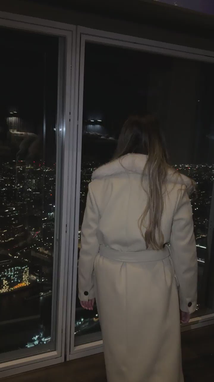 Cappotto con collo pelliccia NOTTING HILL