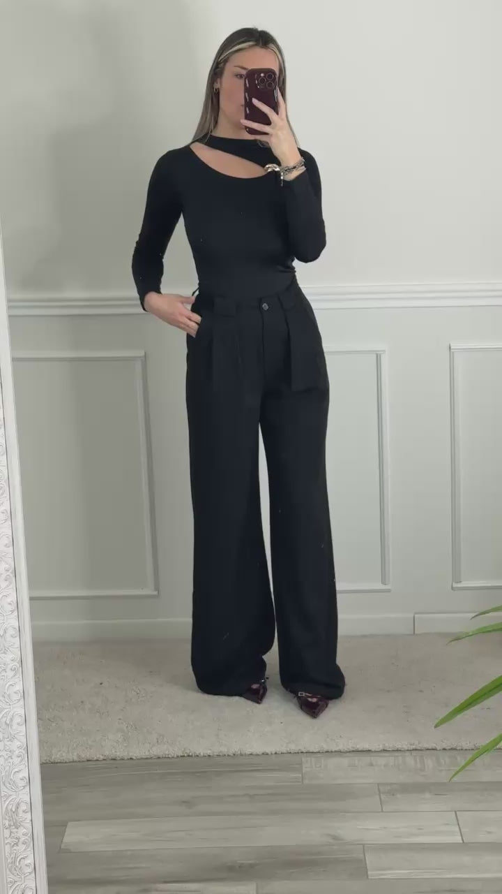 Pantaloni oversize da completo a palazzo