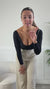 Body satin a maniche lunghe