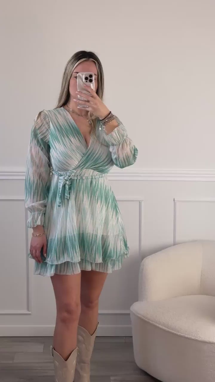Vestitino chiffon con fantasia a striature oblique - Follie by Alice