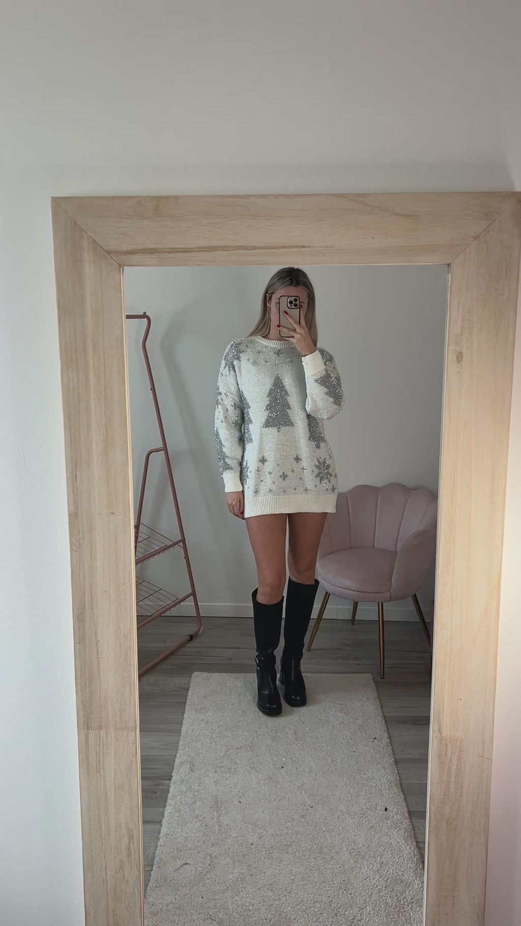 Maxi maglione natalizio oversize con albero di Natale - Follie by Alice