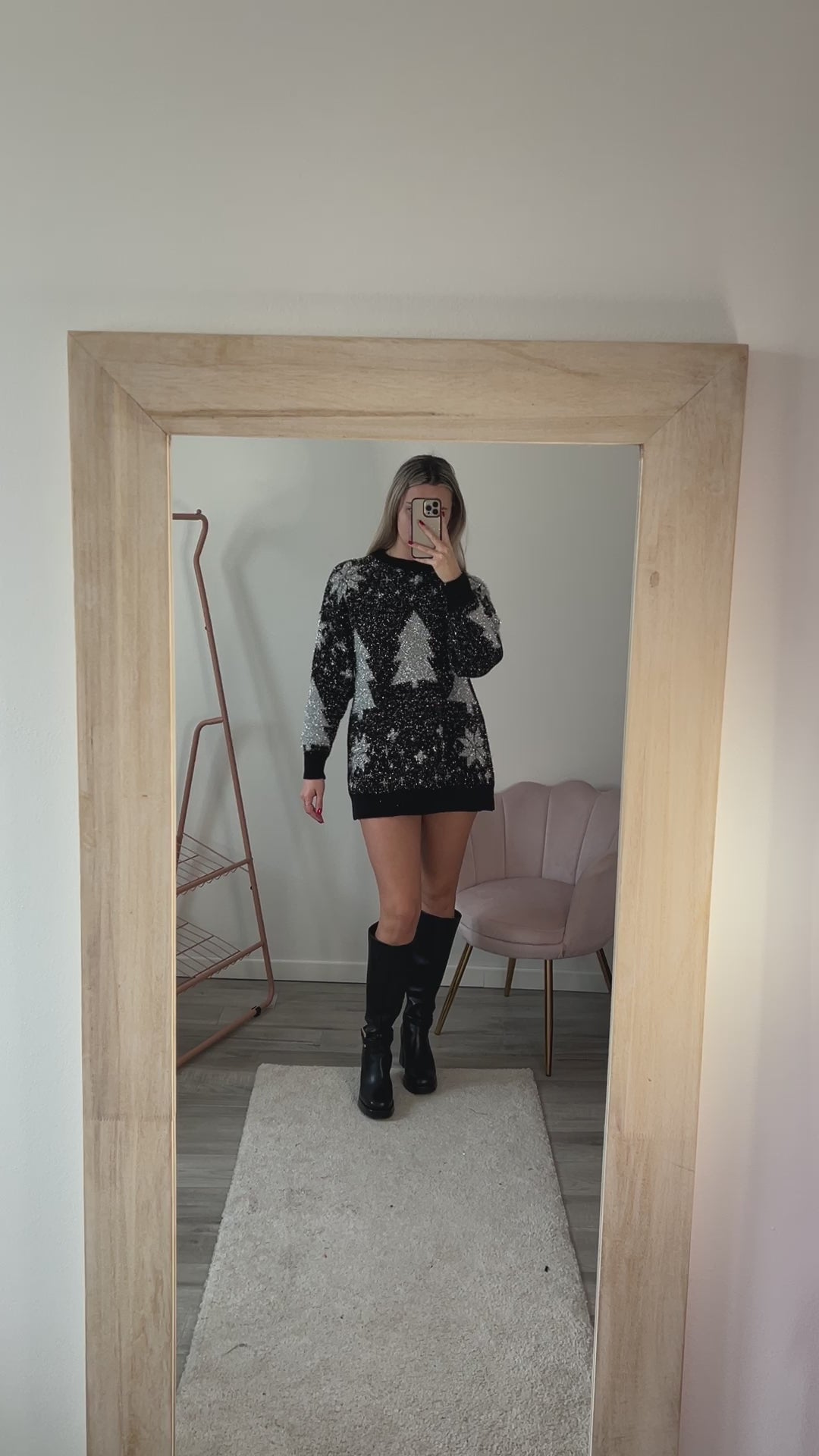 Maxi maglione natalizio oversize con albero di Natale - Follie by Alice