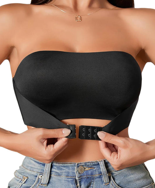Reggiseno senza spalline con chiusura con ganci senza imbottitura