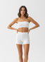 Set bianco con top a fascia e pantaloncini corti - Follie by Alice