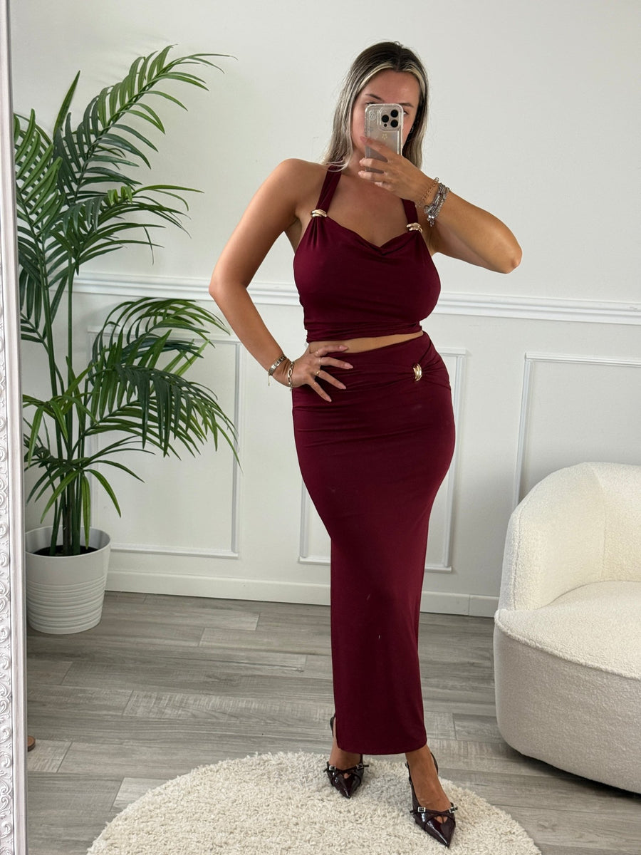 Set top e gonna con anelli scultura ECLIPSE