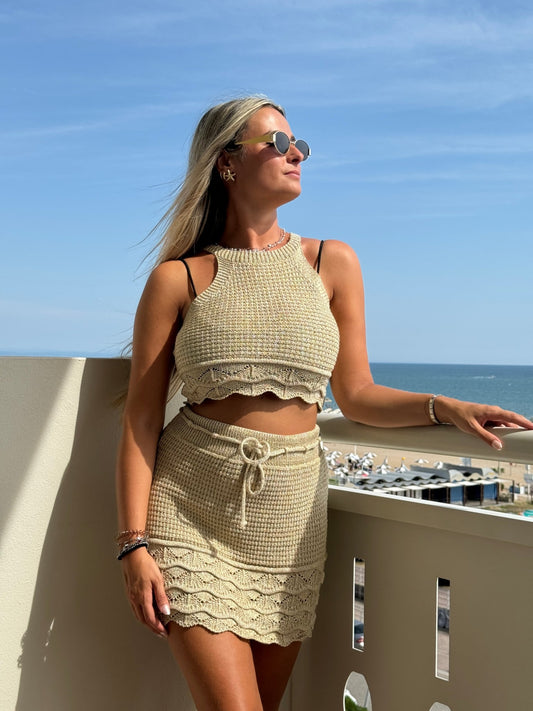 Set top e gonna brillanti crochet