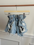 Shorts Levi's Vintage denim sfrangiati a caramella con strappi