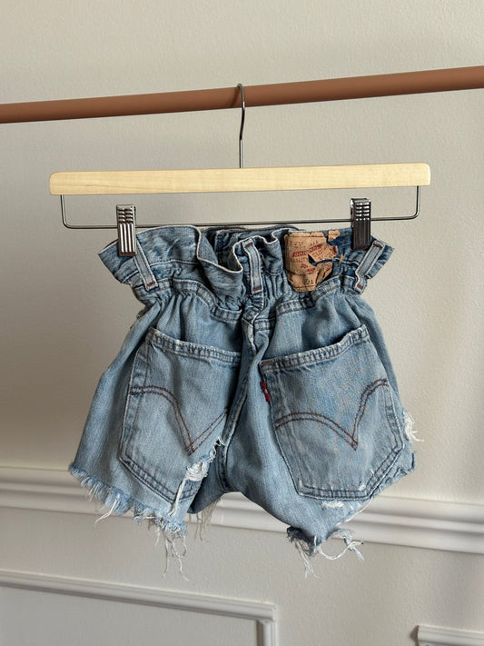 Shorts Levi's Vintage denim sfrangiati a caramella con strappi