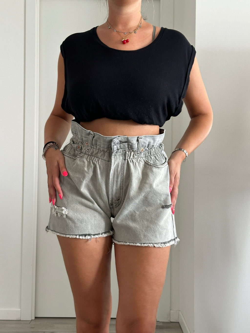 Shorts Levi's Vintage denim sfrangiati a caramella - Follie by Alice