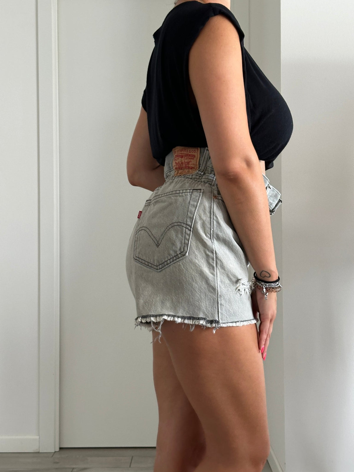 Shorts Levi's Vintage denim sfrangiati a caramella - Follie by Alice