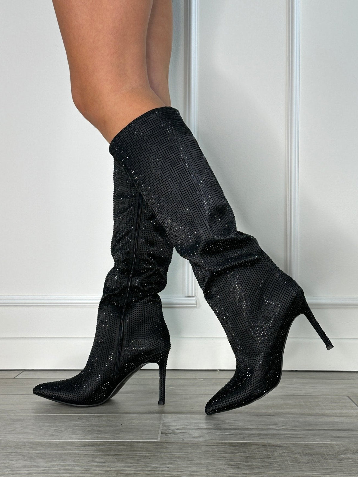 Stivali con strass gioiello e tacco a spillo 9 cm - Follie by Alice