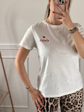 T-shirt bianca con ricamo Always