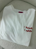 T-shirt bianca con ricamo - Lunedì + Estate